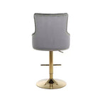 Meridian Furniture, Sgabello regolabile Claude in velluto grigio