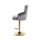 Meridian Furniture, Sgabello regolabile Claude in velluto grigio