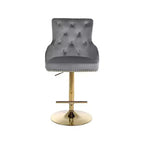 Meridian Furniture, Sgabello regolabile Claude in velluto grigio