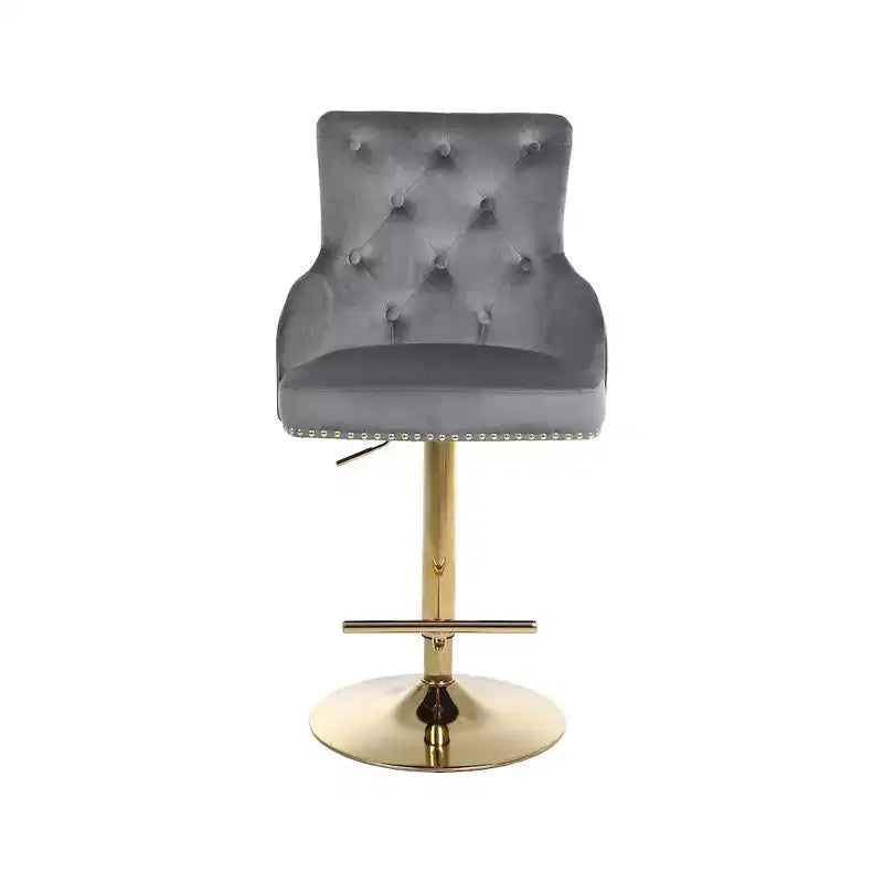 Meridian Furniture, Sgabello regolabile Claude in velluto grigio