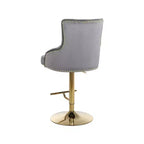 Meridian Furniture, Sgabello regolabile Claude in velluto grigio