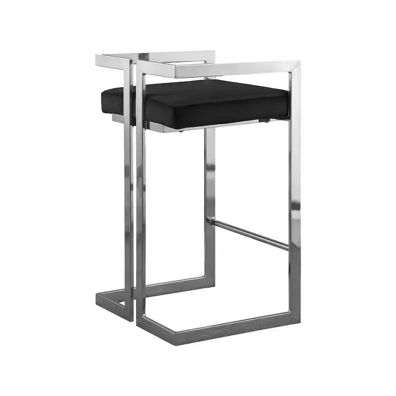 Meridian Furniture, Sgabello Ezra in velluto nero, set da 2