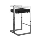 Meridian Furniture, Sgabello Ezra in velluto nero, set da 2