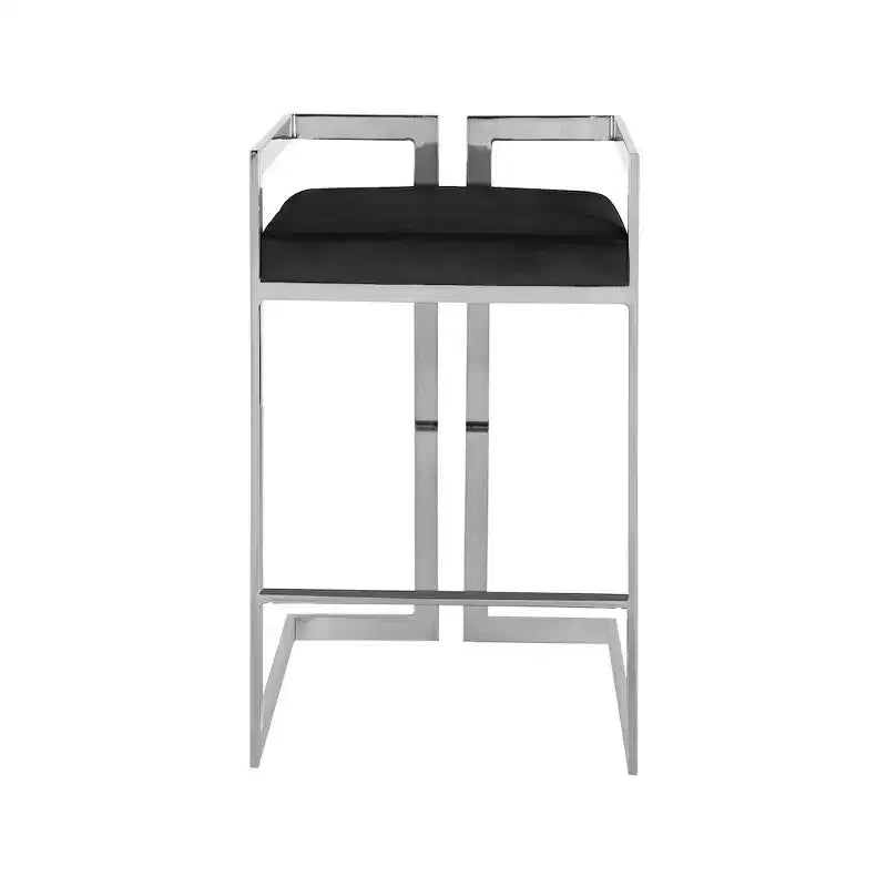 Meridian Furniture, Sgabello Ezra in velluto nero, set da 2
