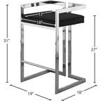 Meridian Furniture, Sgabello Ezra in velluto nero, set da 2