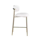Meridian Furniture, Sgabello da bancone Lupita in pelle vegana bianca, set da 2
