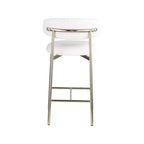 Meridian Furniture, Sgabello da bancone Lupita in pelle vegana bianca, set da 2