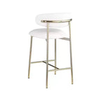 Meridian Furniture, Sgabello da bancone Lupita in pelle vegana bianca, set da 2