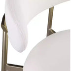 Meridian Furniture, Sgabello da bancone Lupita in pelle vegana bianca, set da 2