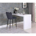Meridian Furniture, Sgabello Lily in Velluto Grigio, Set da 2