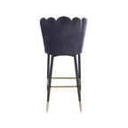 Meridian Furniture, Sgabello Lily in Velluto Grigio, Set da 2