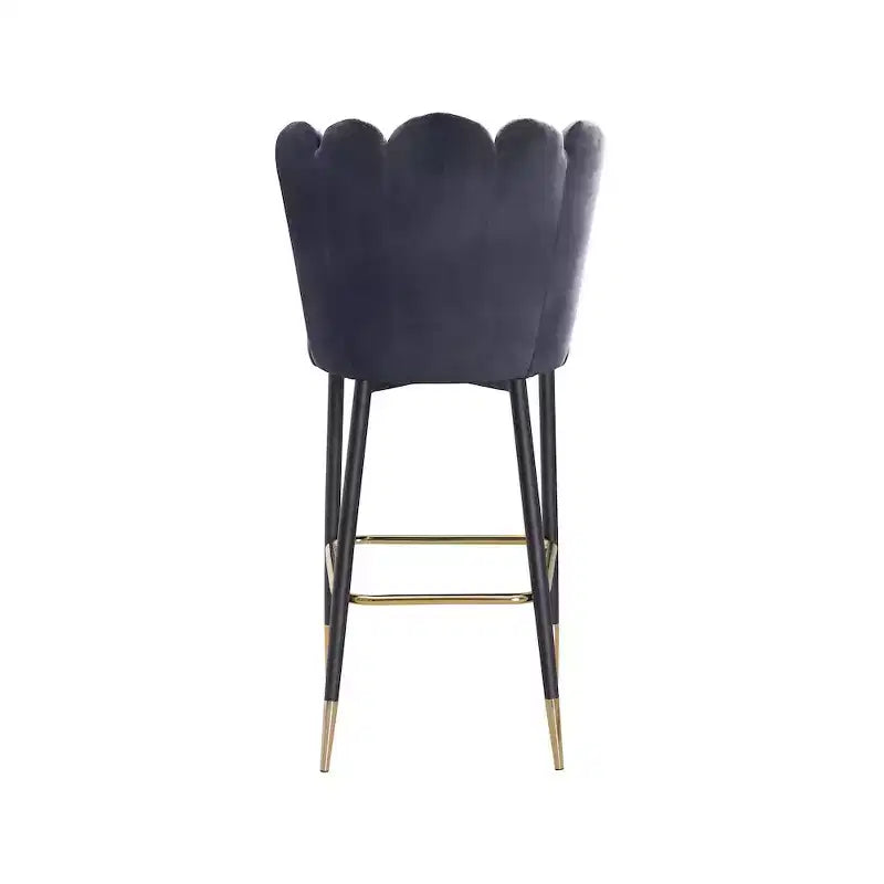 Meridian Furniture, Sgabello Lily in Velluto Grigio, Set da 2