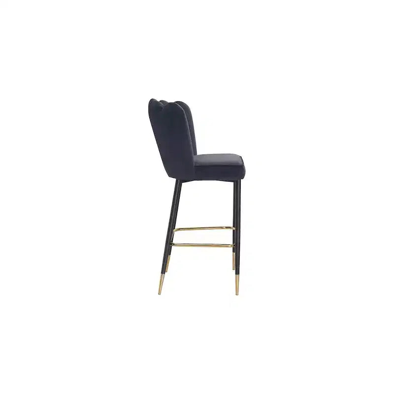 Meridian Furniture, Sgabello Lily in Velluto Grigio, Set da 2