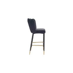 Meridian Furniture, Sgabello Lily in Velluto Grigio, Set da 2