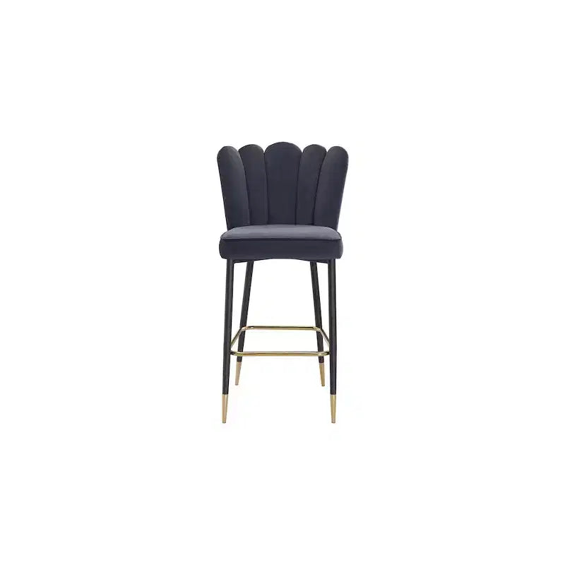 Meridian Furniture, Sgabello Lily in Velluto Grigio, Set da 2