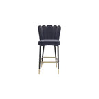 Meridian Furniture, Sgabello Lily in Velluto Grigio, Set da 2