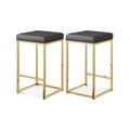 Meridian Furniture,Nicola Grey Vegan Leather Stool, Set of 2