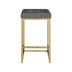 Meridian Furniture, Sgabello Nicola in Pelle Vegana Grigia, Set da 2