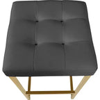 Meridian Furniture, Sgabello Nicola in Pelle Vegana Grigia, Set da 2