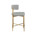 Meridian Furniture, Sgabello Rivage in tessuto resistente effetto lino grigio chiaro, set da 2