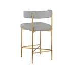 Meridian Furniture, Sgabello Rivage in tessuto resistente effetto lino grigio chiaro, set da 2