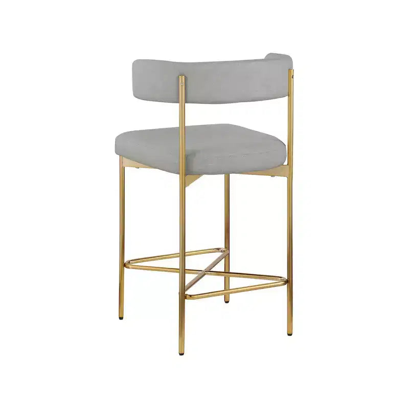 Meridian Furniture, Sgabello Rivage in tessuto resistente effetto lino grigio chiaro, set da 2
