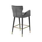 Meridian Furniture, Sgabello Luxe in velluto grigio, set da 2