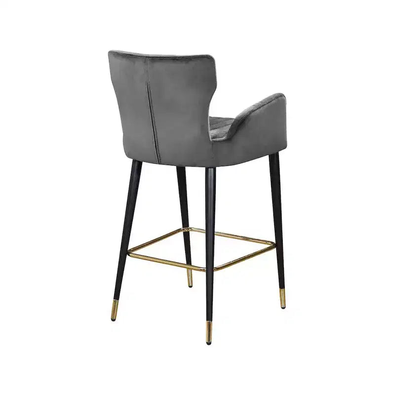 Meridian Furniture, Sgabello Luxe in velluto grigio, set da 2