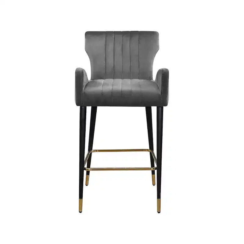 Meridian Furniture, Sgabello Luxe in velluto grigio, set da 2