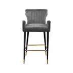 Meridian Furniture, Sgabello Luxe in velluto grigio, set da 2