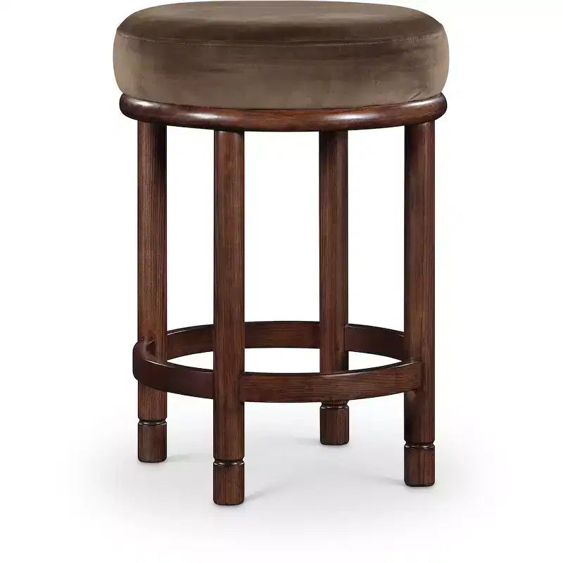Meridian Furniture,Monette Brown Velvet Counter Stool