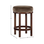 Meridian Furniture, Sgabello da bancone Monette in velluto marrone