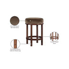 Meridian Furniture, Sgabello da bancone Monette in velluto marrone