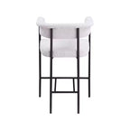 Meridian Furniture, Sgabello da bancone in tessuto bouclé color crema Malin, set da 2