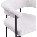 Meridian Furniture, Sgabello da bancone in tessuto bouclé color crema Malin, set da 2