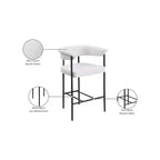 Meridian Furniture, Sgabello da bancone in tessuto bouclé color crema Malin, set da 2