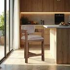Meridian Furniture, Sgabello Sacha in Velluto Tortora