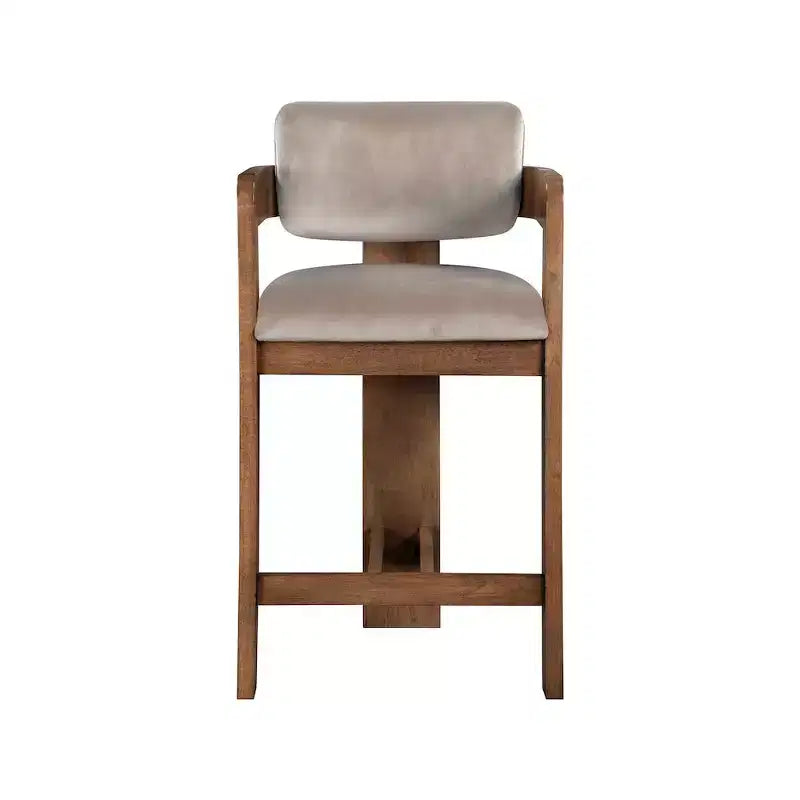 Meridian Furniture, Sgabello Sacha in Velluto Tortora