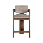 Meridian Furniture, Sgabello Sacha in Velluto Tortora
