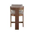 Meridian Furniture, Sgabello Sacha in Velluto Tortora