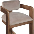 Meridian Furniture, Sgabello Sacha in Velluto Tortora