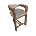 Meridian Furniture, Sgabello Sacha in Velluto Tortora