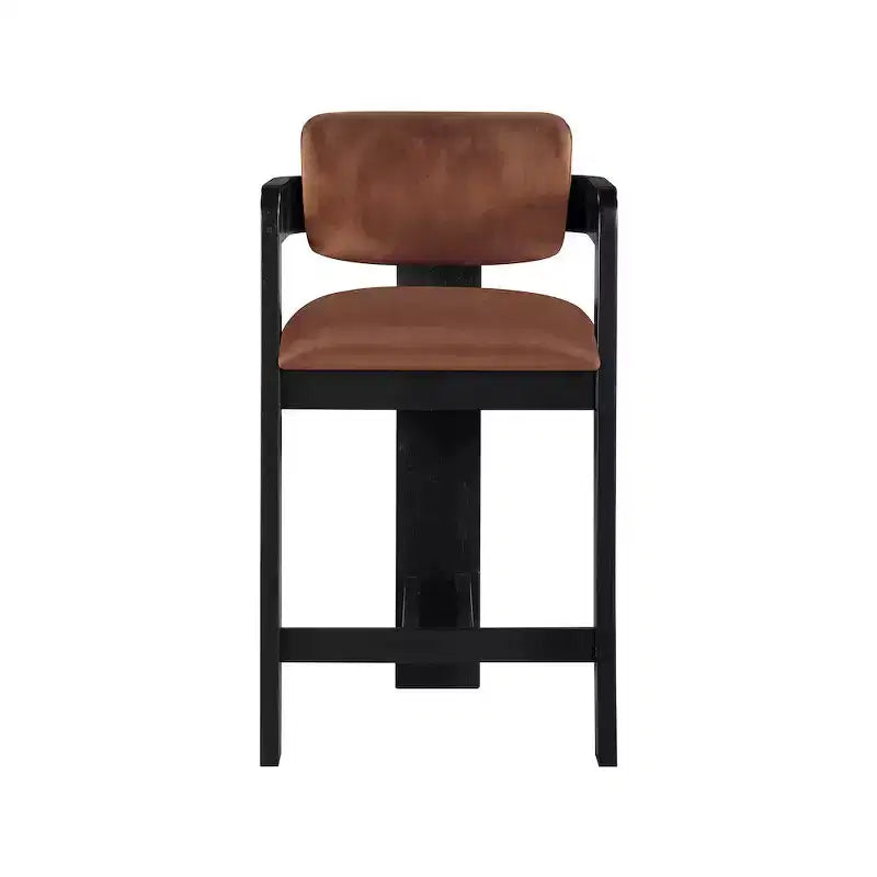 Meridian Furniture, Sgabello Sacha in Velluto Cognac