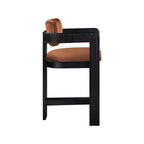 Meridian Furniture, Sgabello Sacha in Velluto Cognac