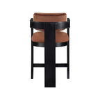 Meridian Furniture, Sgabello Sacha in Velluto Cognac