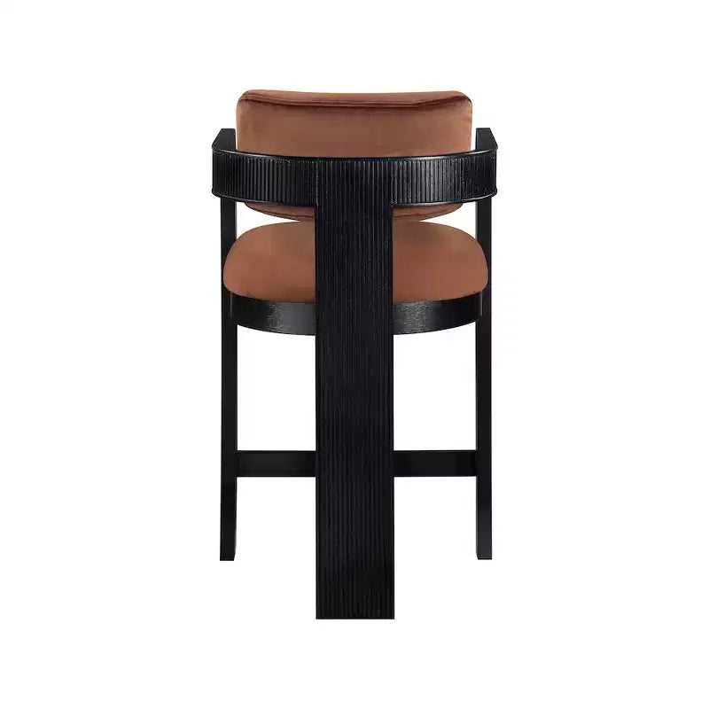 Meridian Furniture, Sgabello Sacha in Velluto Cognac