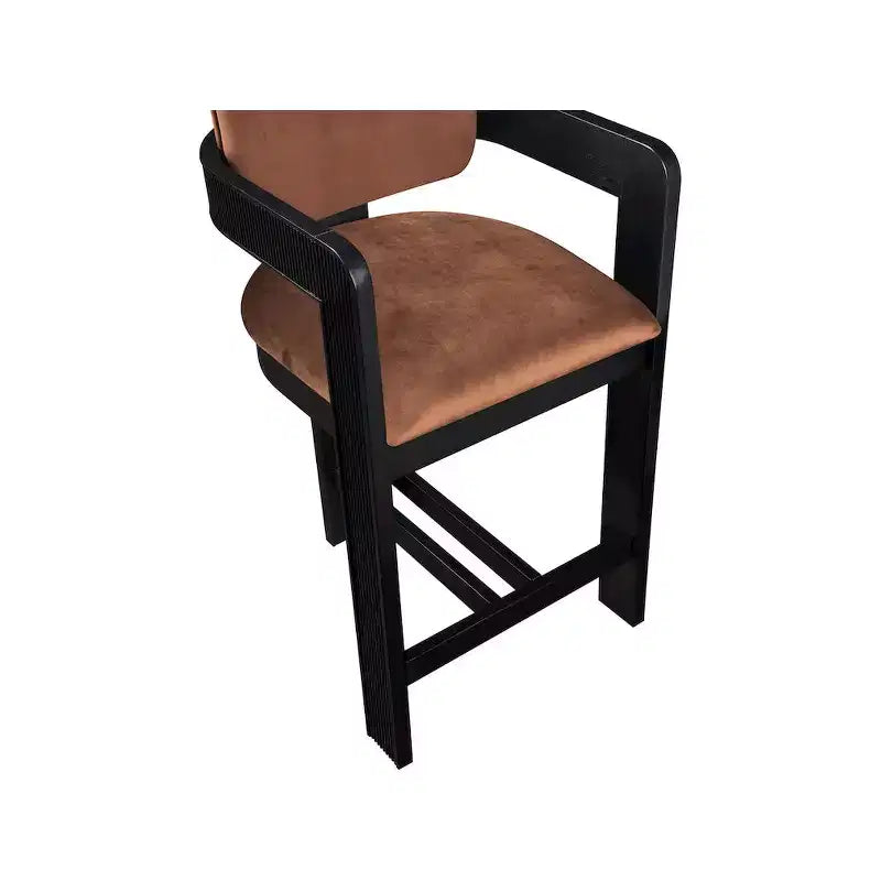 Meridian Furniture, Sgabello Sacha in Velluto Cognac