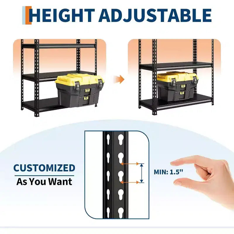 GustoWave Scaffale di stoccaggio multiuso a 5 ripiani regolabili per magazzino, dispensa, cucina, officina