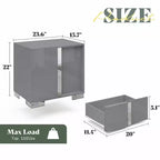 Comodino AMERLIFE, tavolino moderno da 60 cm con 2 cassetti, finitura UV lucida