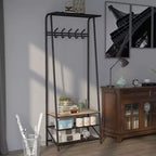 Appendiabiti e scarpiera 4 in 1, albero da ingresso a 4 ripiani con 5 ganci, scaffale portaoggetti multifunzione per corridoio, bagno, ingresso